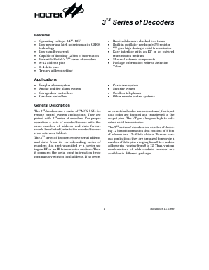 HT6032 Datasheet PDF Holtek Semiconductor