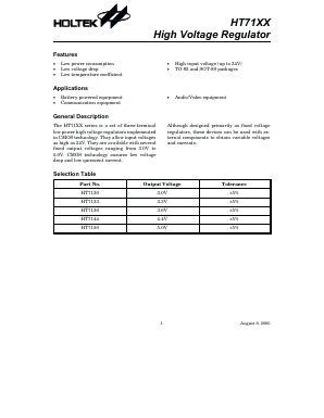 HT71XX Datasheet PDF Holtek Semiconductor
