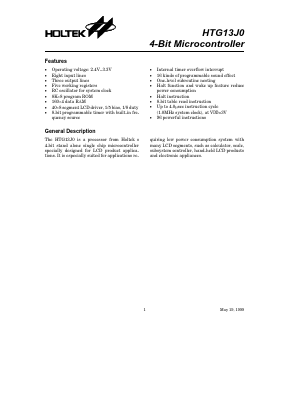 HTG13J0 Datasheet PDF Holtek Semiconductor