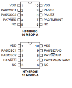HT48R005 Datasheet PDF Holtek Semiconductor