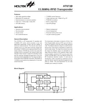 HT672B Datasheet PDF Holtek Semiconductor