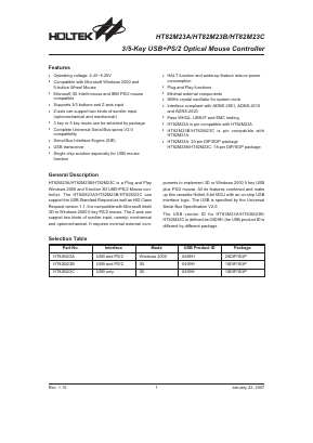 HT82M23C Datasheet PDF Holtek Semiconductor
