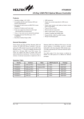HT82M25C Datasheet PDF Holtek Semiconductor