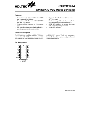 HT82M398 Datasheet PDF Holtek Semiconductor