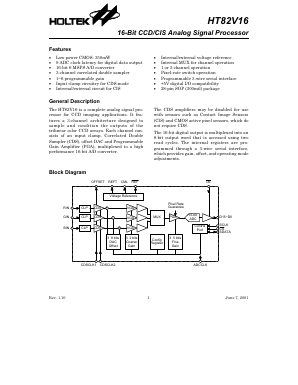 HT82V16 Datasheet PDF Holtek Semiconductor