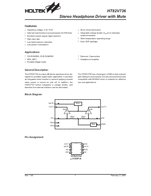 HT82V736 Datasheet PDF Holtek Semiconductor