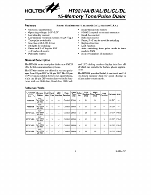 HT9214DL Datasheet PDF Holtek Semiconductor