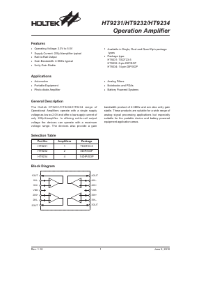 HT9232 Datasheet PDF Holtek Semiconductor