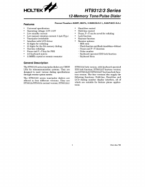 HT9313 Datasheet PDF Holtek Semiconductor