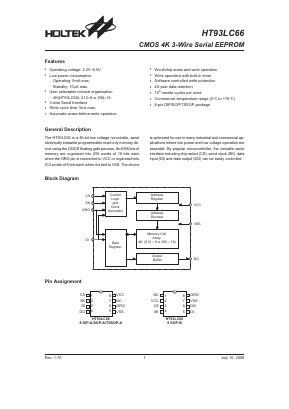 HT93LC66 Datasheet PDF Holtek Semiconductor