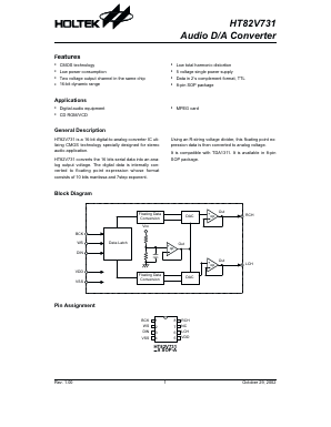 HT82V731 Datasheet PDF Holtek Semiconductor