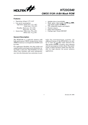 HT23C040 Datasheet PDF Holtek Semiconductor