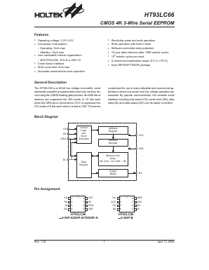 HT93LC66_04 Datasheet PDF Holtek Semiconductor