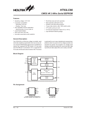 HT93LC66_07 Datasheet PDF Holtek Semiconductor