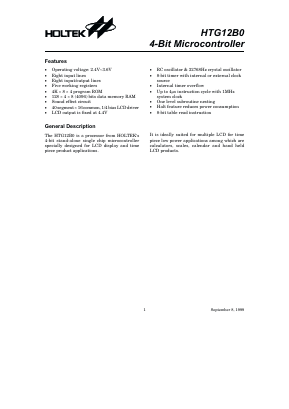 HTG12B0 Datasheet PDF Holtek Semiconductor