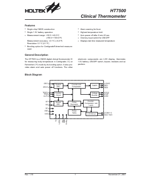 HT7500 Datasheet PDF Holtek Semiconductor