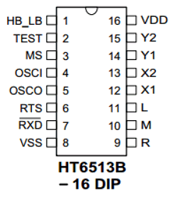 HT6513B-16DIP Datasheet PDF Holtek Semiconductor