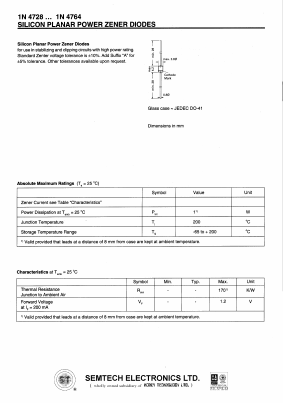 1N4728 Datasheet PDF Honey Technology