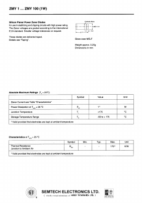 ZMY5.6 Datasheet PDF Honey Technology