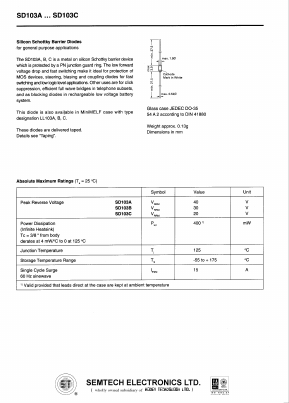 SD103C Datasheet PDF Honey Technology