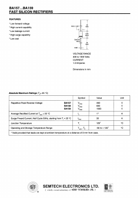 BA159 Datasheet PDF Honey Technology