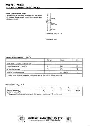 ZPD2.7 Datasheet PDF Honey Technology