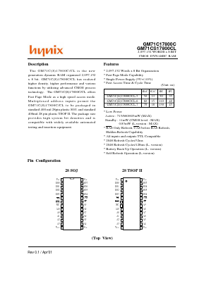 GM71CS17800CLT-7 Datasheet PDF Hynix Semiconductor