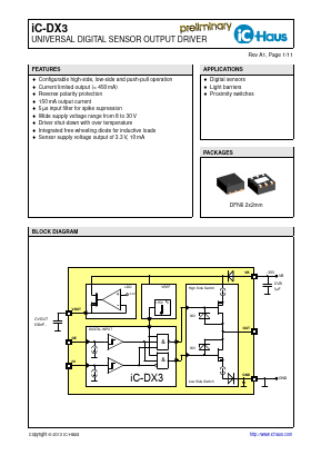 IC-DX3 Datasheet PDF IC-Haus GmbH