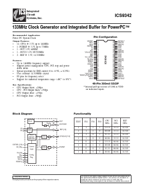 ICS9342 Datasheet PDF Integrated Circuit Systems