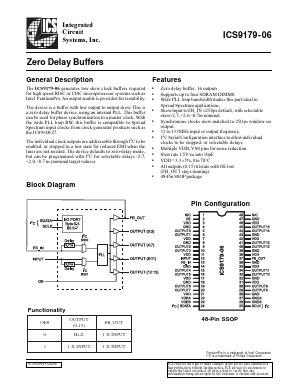 ICS9179F-06 Datasheet PDF Integrated Circuit Systems