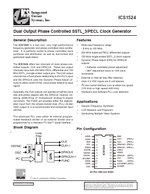 ICS1524 Datasheet PDF Integrated Circuit Systems
