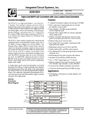 ICS1531 Datasheet PDF Integrated Circuit Systems