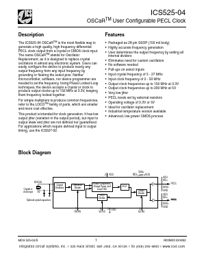 ICS525-04 Datasheet PDF Integrated Circuit Systems