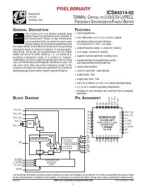 ICS84314AY02 Datasheet PDF Integrated Circuit Systems
