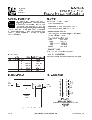 ICS84325EMT Datasheet PDF Integrated Circuit Systems