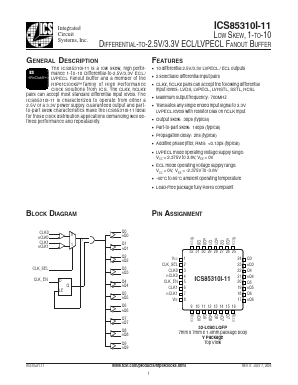 ICS85310AYI-11 Datasheet PDF Integrated Circuit Systems