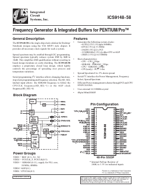 ICS9148F-58 Datasheet PDF Integrated Circuit Systems