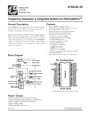 ICS9248-95 Datasheet PDF Integrated Circuit Systems