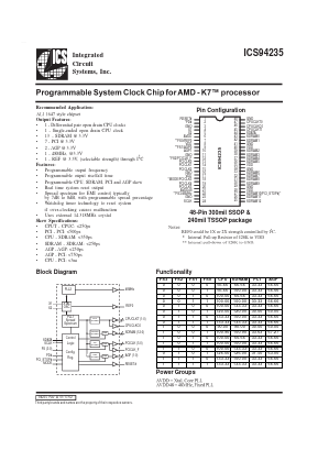 ICS94235YGT Datasheet PDF Integrated Circuit Systems