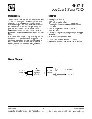 MK3715S Datasheet PDF Integrated Circuit Systems