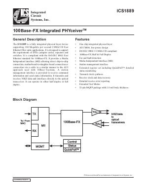 ICS1889 Datasheet PDF Integrated Circuit Systems