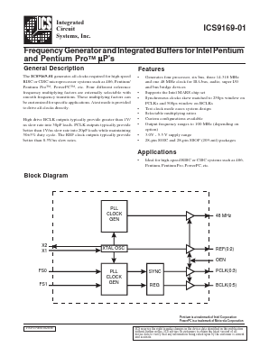 ICS9169-01 Datasheet PDF Integrated Circuit Systems