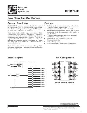 ICS9179F-03-T Datasheet PDF Integrated Circuit Systems