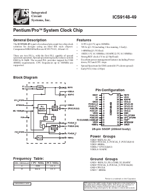 ICS9148F-49 Datasheet PDF Integrated Circuit Systems