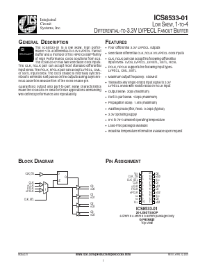 ICS8533-01 Datasheet PDF Integrated Circuit Systems