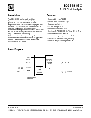 ICS548G-05CIT Datasheet PDF Integrated Circuit Systems