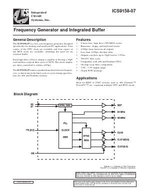 ICS9158-07N Datasheet PDF Integrated Circuit Systems