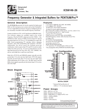 ICS9148F-26 Datasheet PDF Integrated Circuit Systems