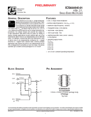 ICS83054AGI-01 Datasheet PDF Integrated Circuit Systems