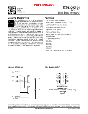 ICS83052I-01 Datasheet PDF Integrated Circuit Systems